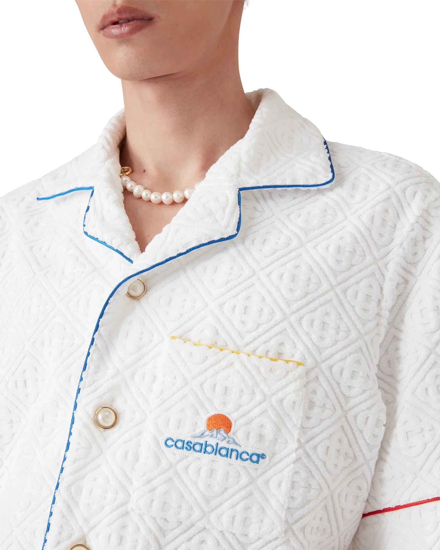Monogram Jacquard Short Sleeve Towelling Shirt
