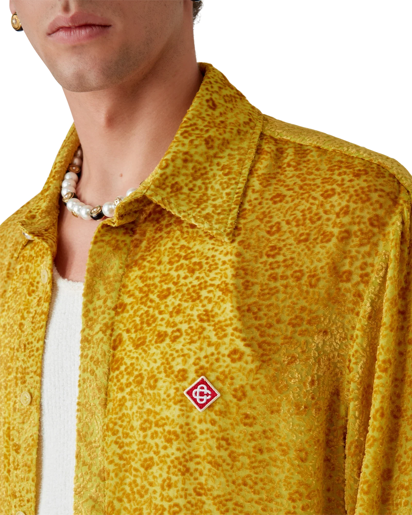 Floral Devoré Long Sleeve Silk Shirt