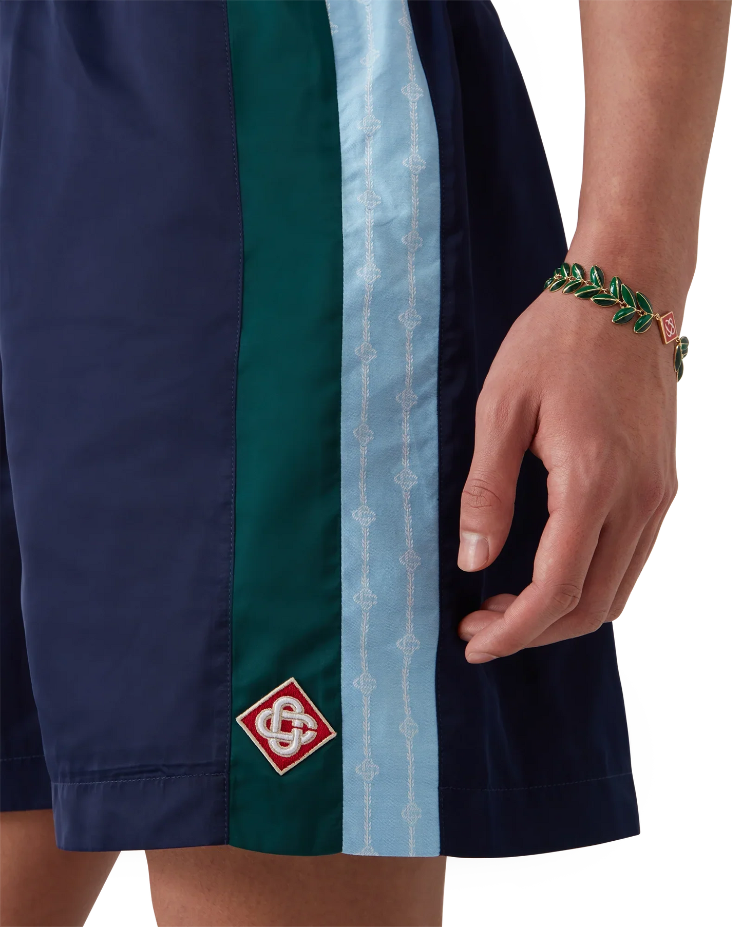 Pinstripe Laurel Track Shorts