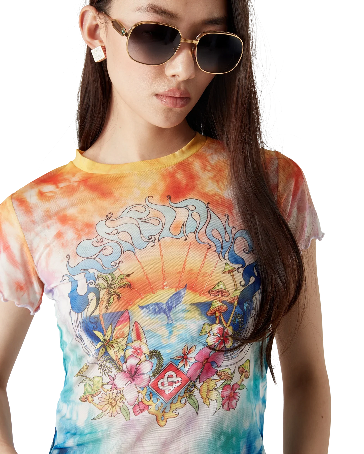 Surf Trip Tie Dye Mesh Short Sleeve T-Shirt