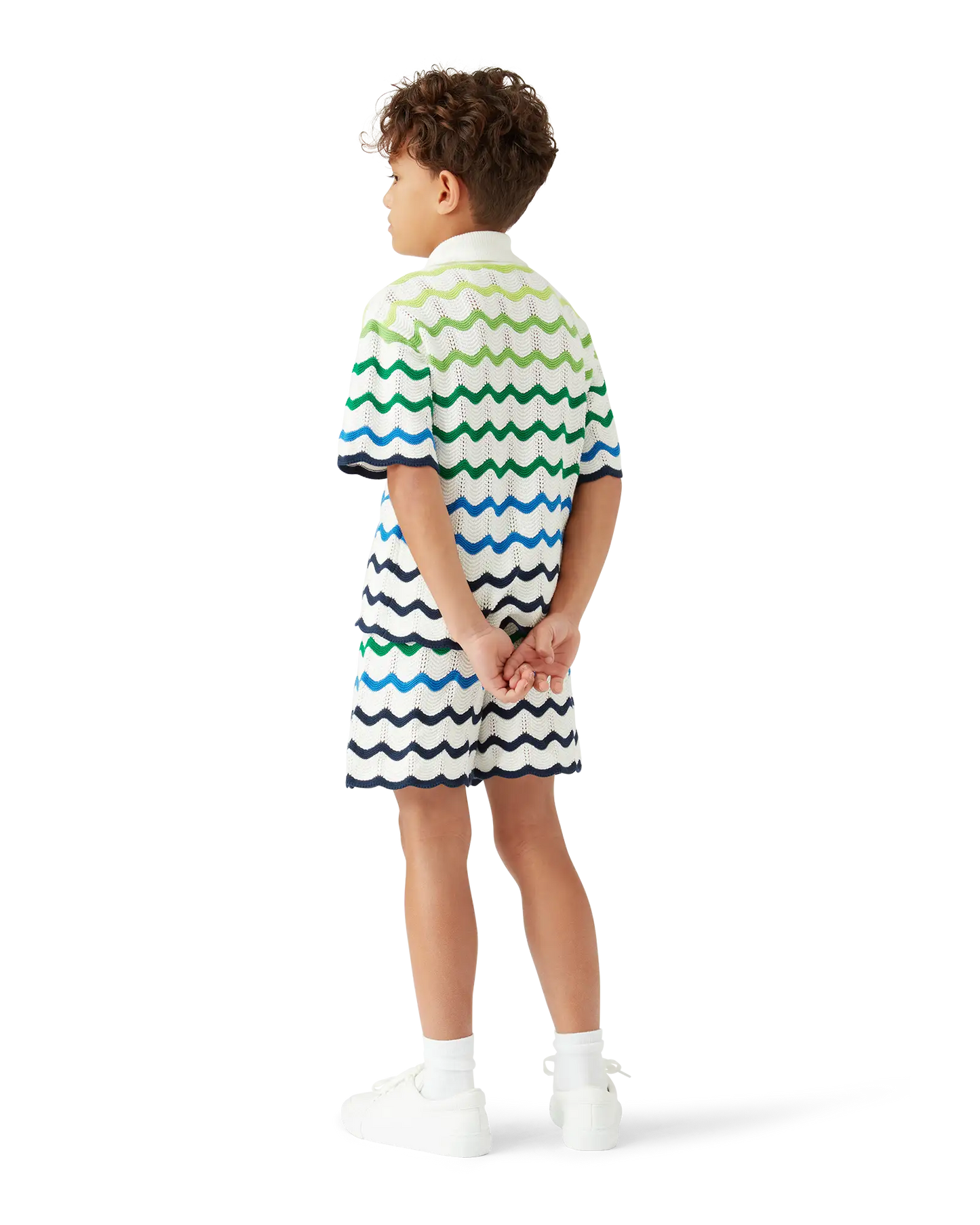Children's Gradient Wave Short Sleeve Knit Shirt