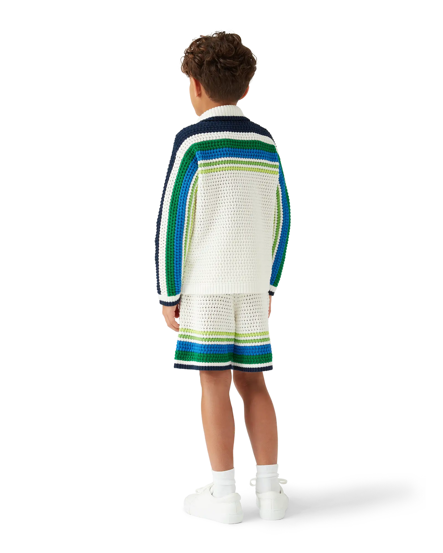 Children's Tennis Stripe Long Sleeve Knit Shirt