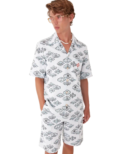 Jacquard Motif Short Sleeve Shirt