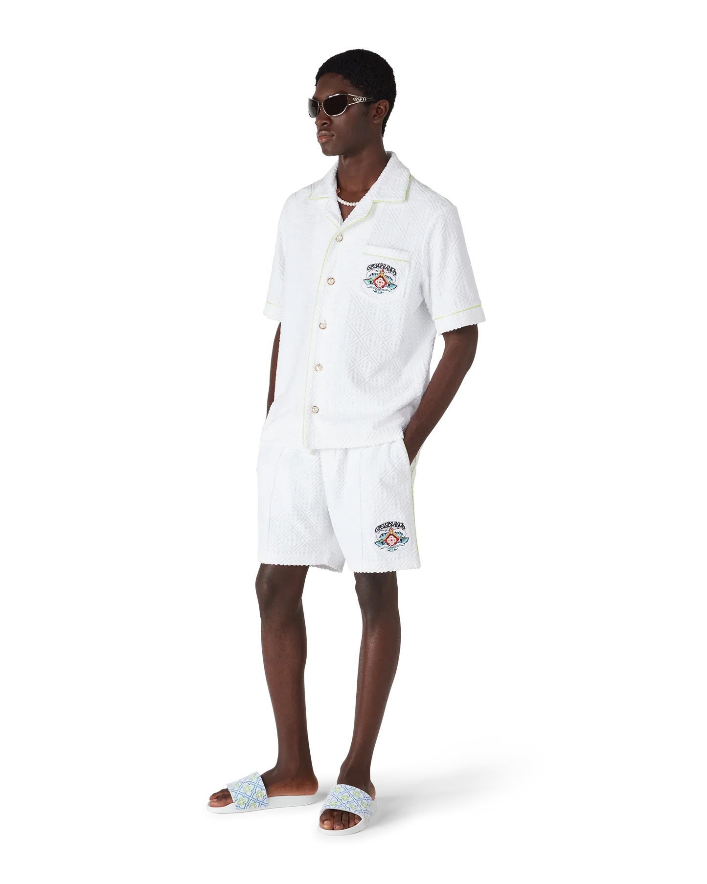 White Towelling Shorts