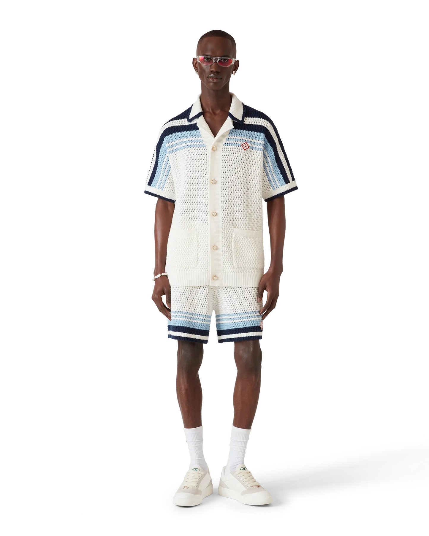 Tennis Cotton Crochet Short Sleeve Shirt