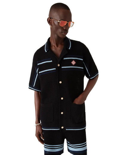 Tennis Cotton Crochet Short Sleeve Shirt