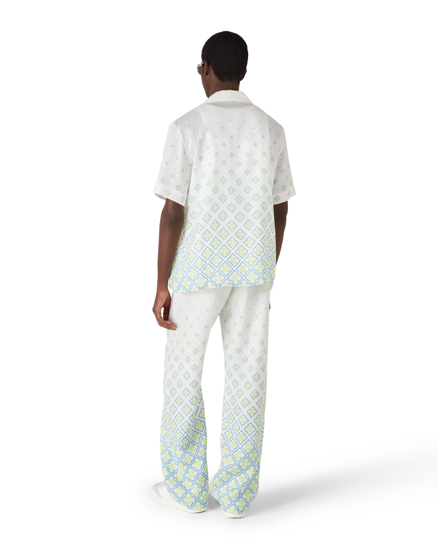 Degrade Monogram Short Sleeve Linen Shirt