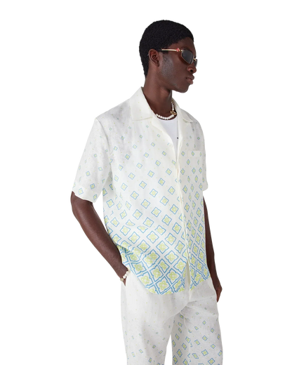 Degrade Monogram Short Sleeve Linen Shirt