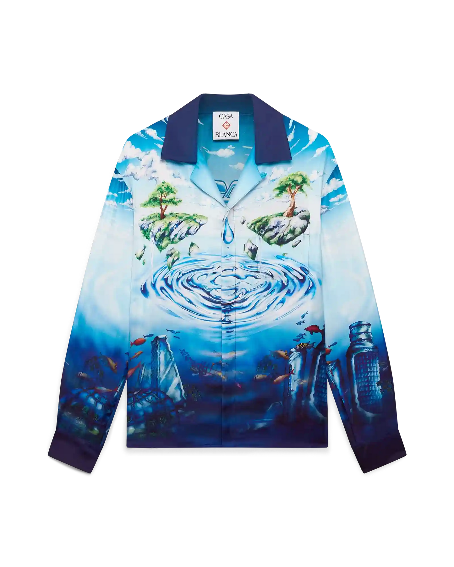 Lost Atlantis Long Sleeve Silk Shirt
