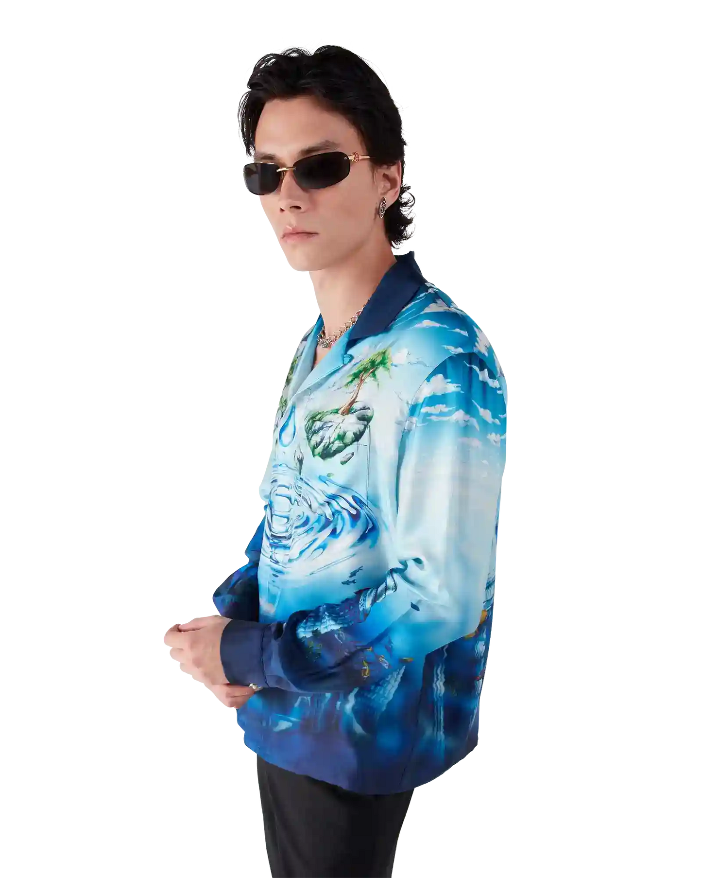 Lost Atlantis Long Sleeve Silk Shirt