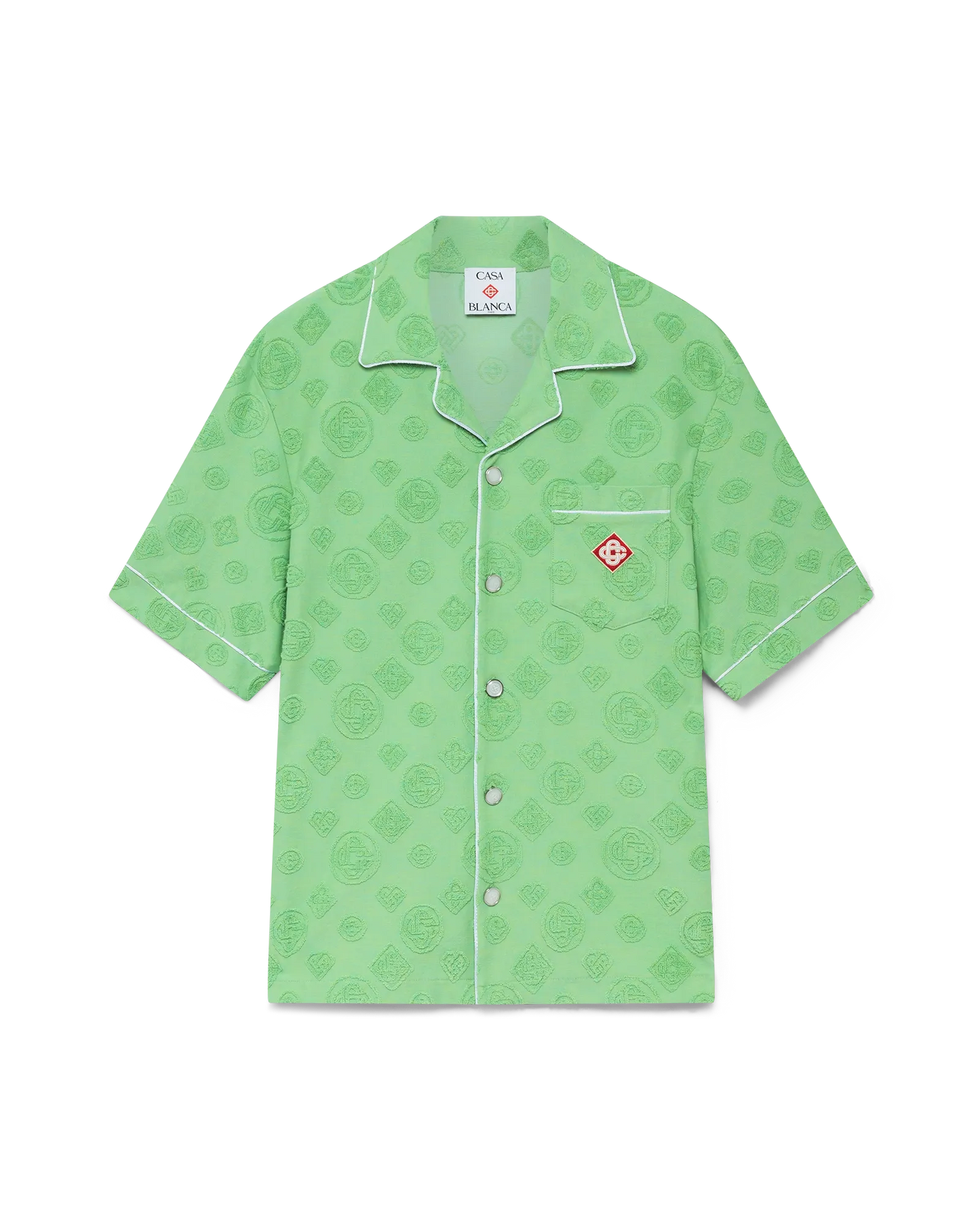 Towelling Monogram Short Sleeve Shirt
