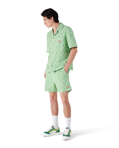 Towelling Monogram Short Sleeve Shirt