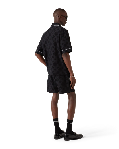 Towelling Monogram Short Sleeve Shirt