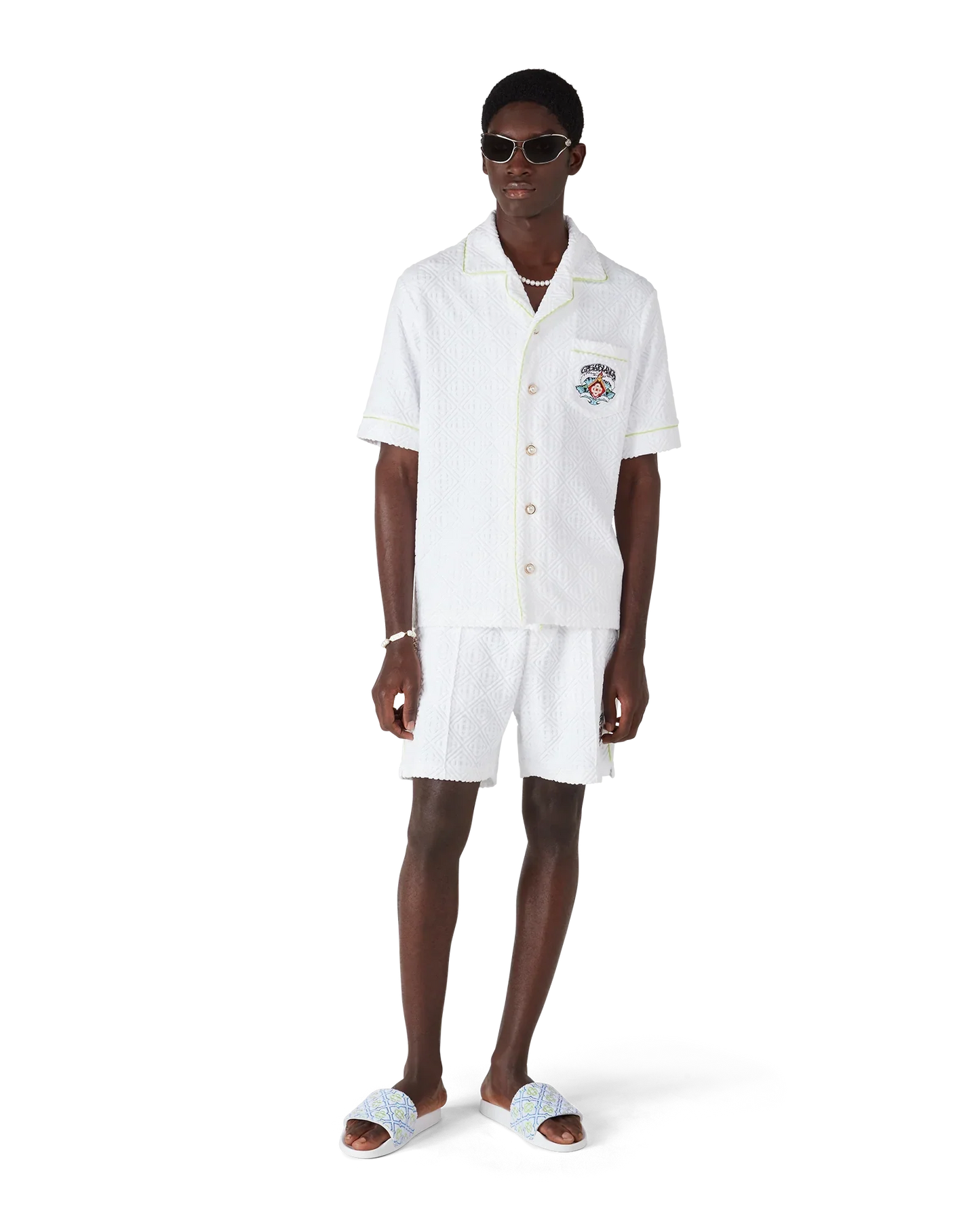 White Short Sleeve Towelling Shirt