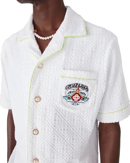 White Short Sleeve Towelling Shirt