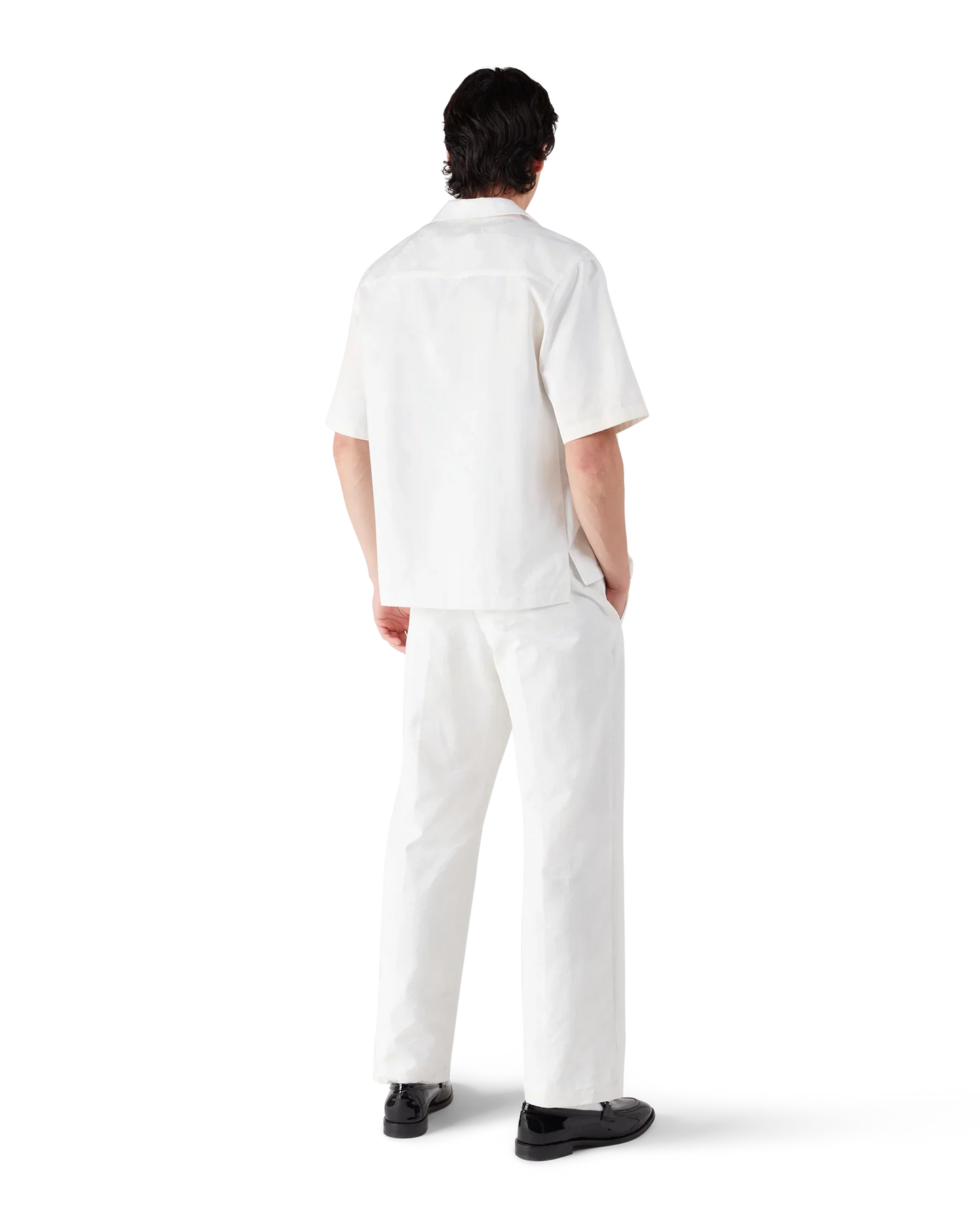 White Monogram Short Sleeve Shirt