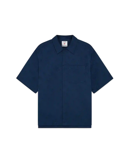 Navy Monogram Short Sleeve Shirt