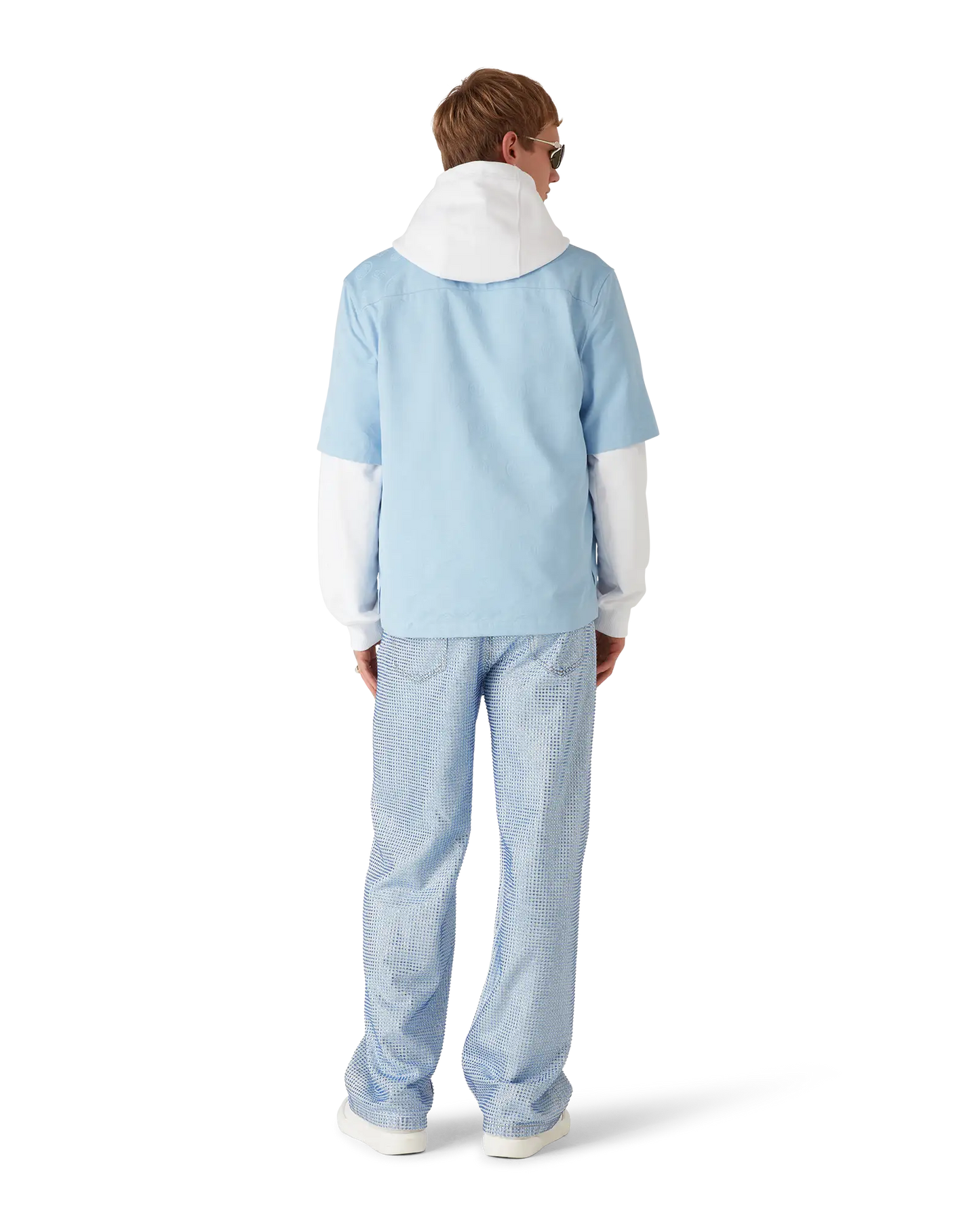 Light Blue Monogram Short Sleeve Shirt