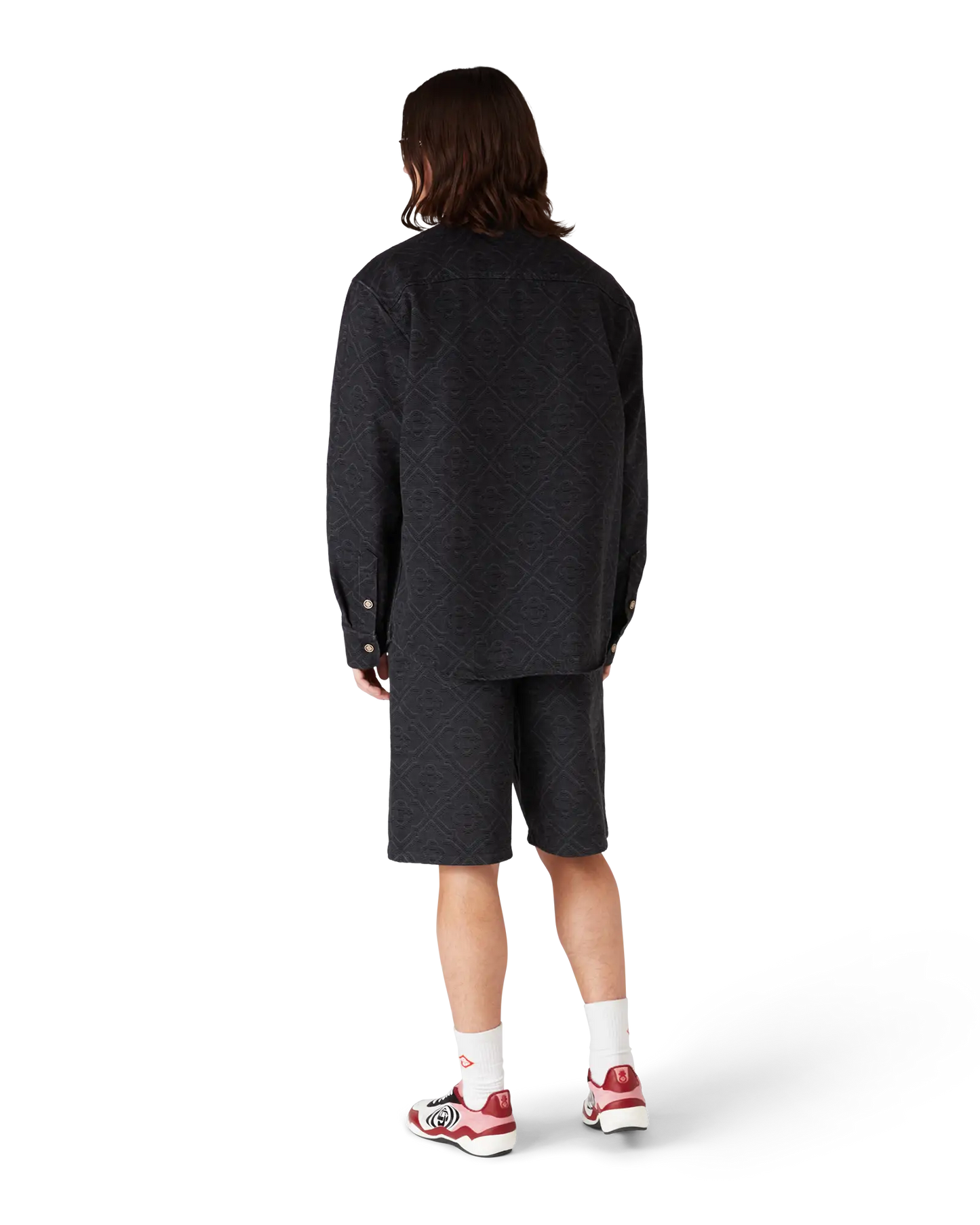 Black Laser Long Sleeve Denim Shirt