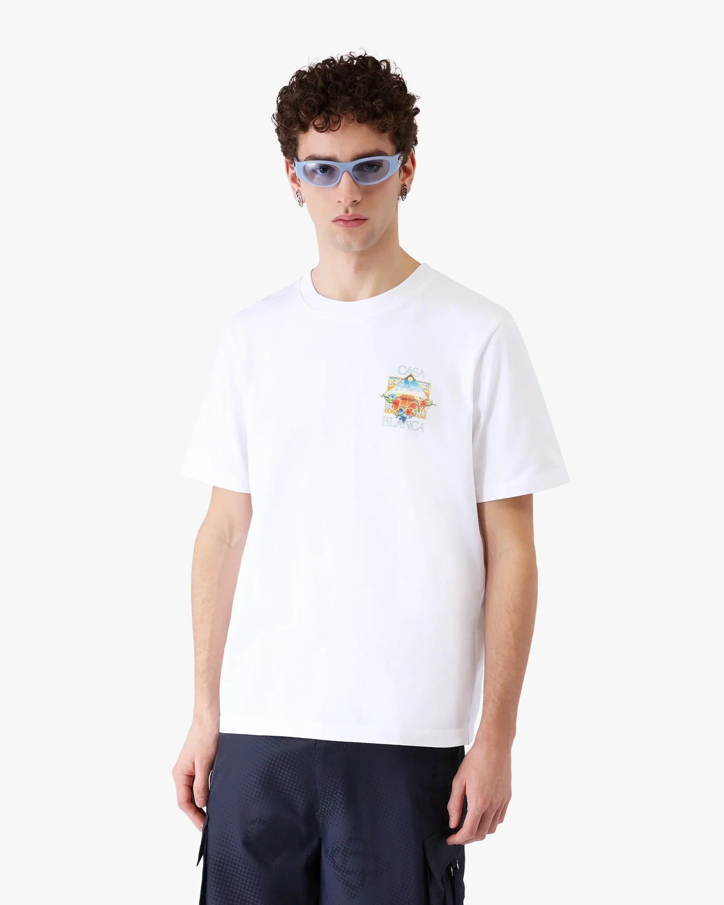 White Flower Court Icon Short Sleeve T-Shirt