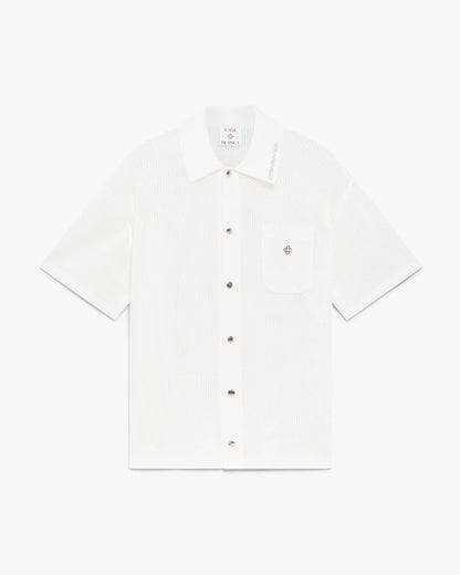White Short Sleeve Mesh Shirt