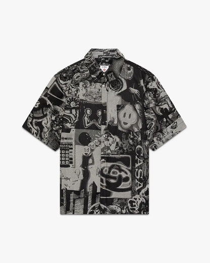 Rave Collage Short Sleeve Denim Shirt