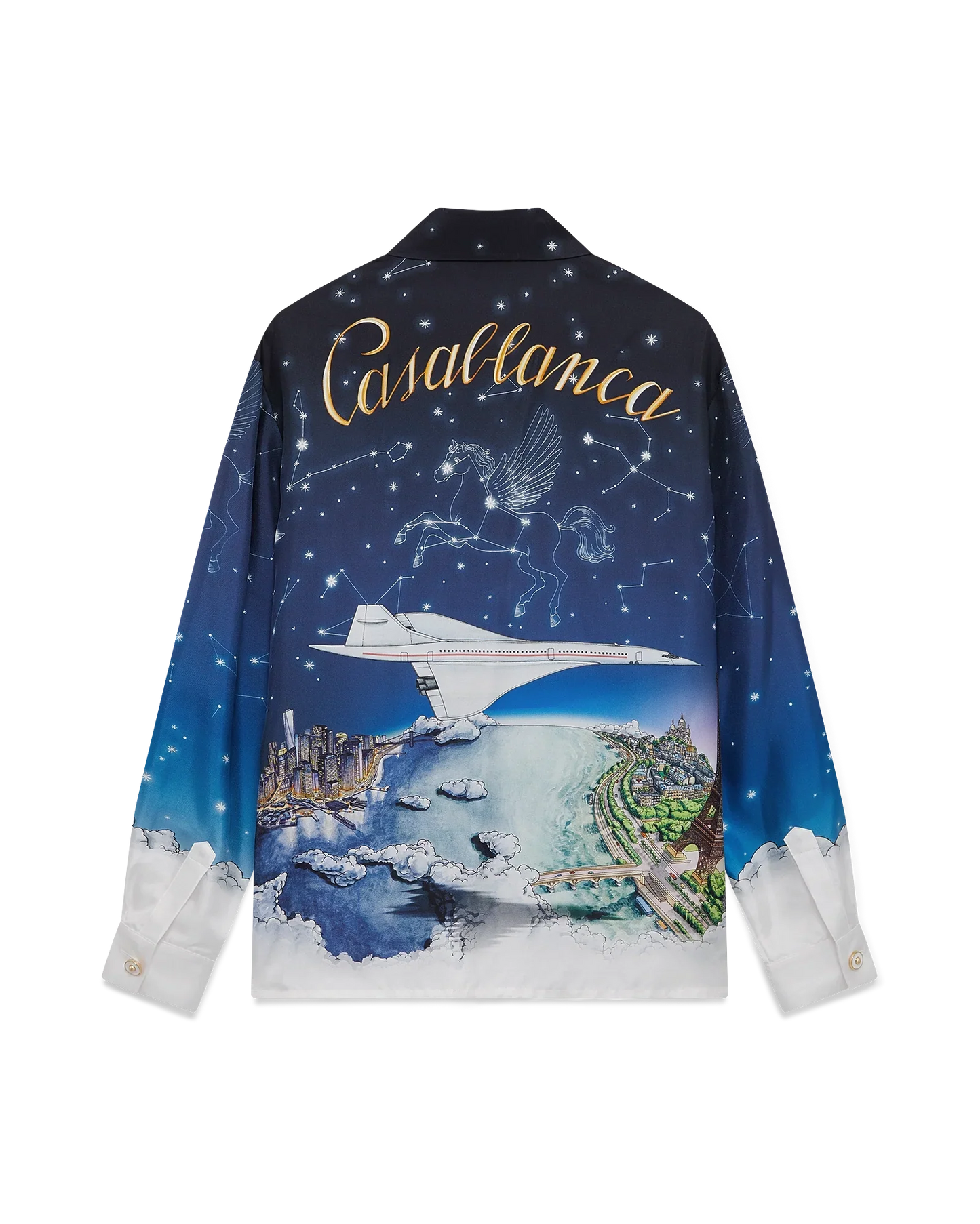 Vol De Nuit Long Sleeve Silk Shirt