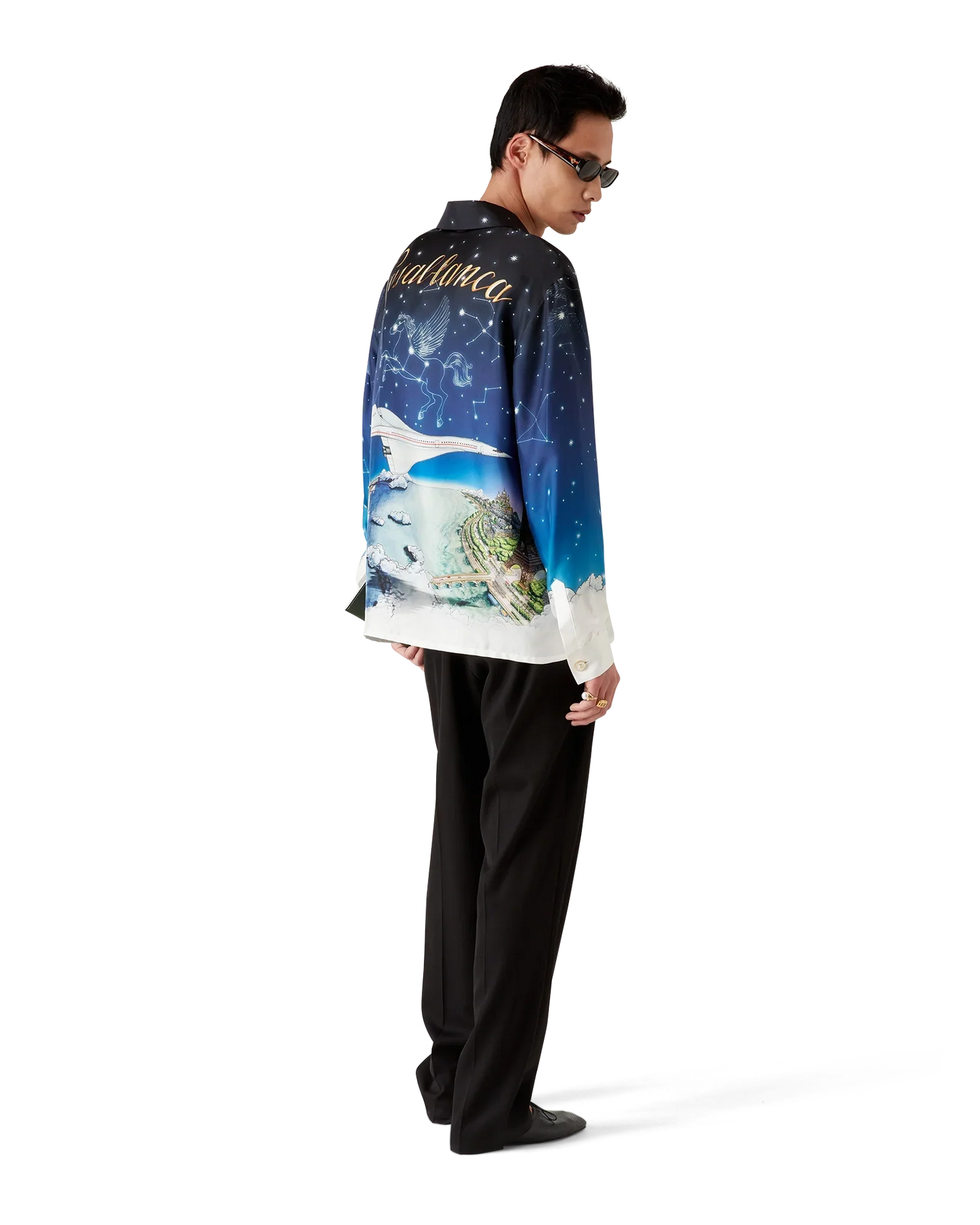 Vol De Nuit Long Sleeve Silk Shirt