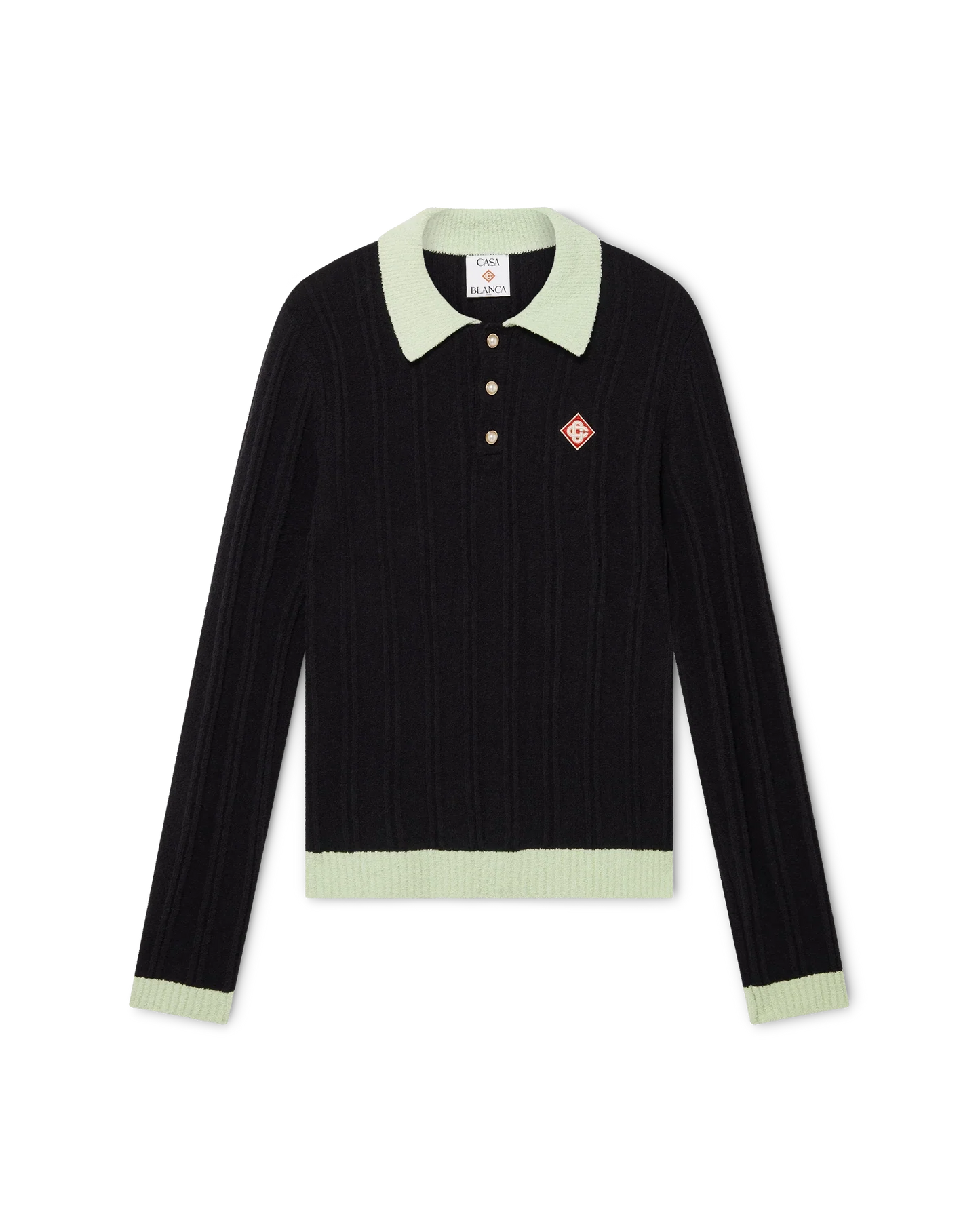 Boucle Long Sleeve Polo Shirt