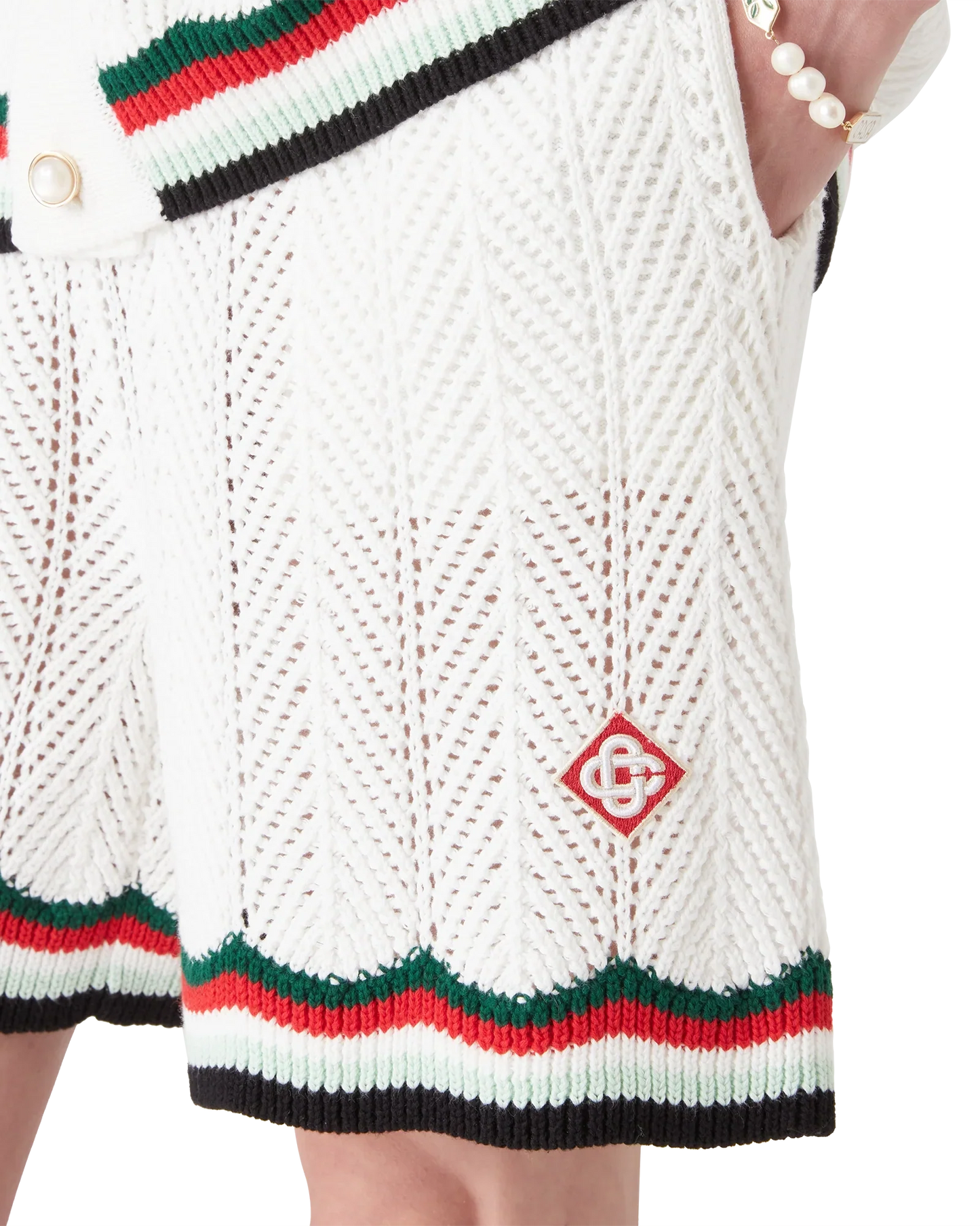 Cotton Chevron Crochet Shorts