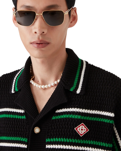 Tennis Short Sleeve Crochet Shirt