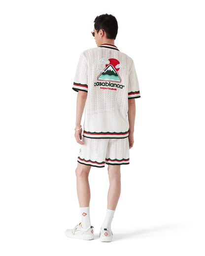 Cotton Montagne Ondulee Short Sleeve Crochet Shirt