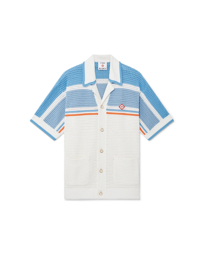 Cotton Tennis Short Sleeve Crochet Shirt