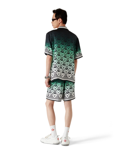 Gradient Monogram Short Sleeve Silk Shirt