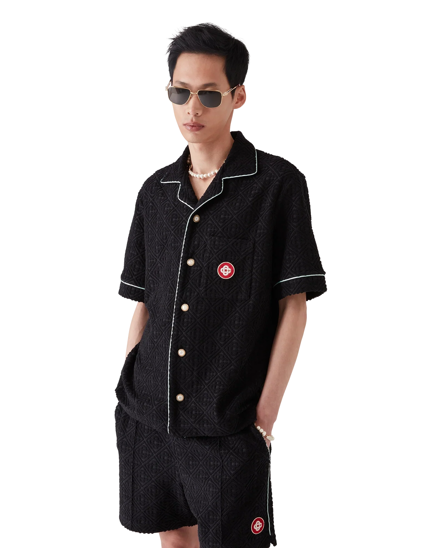 Monogram Jacquard Short Sleeve Towelling Shirt