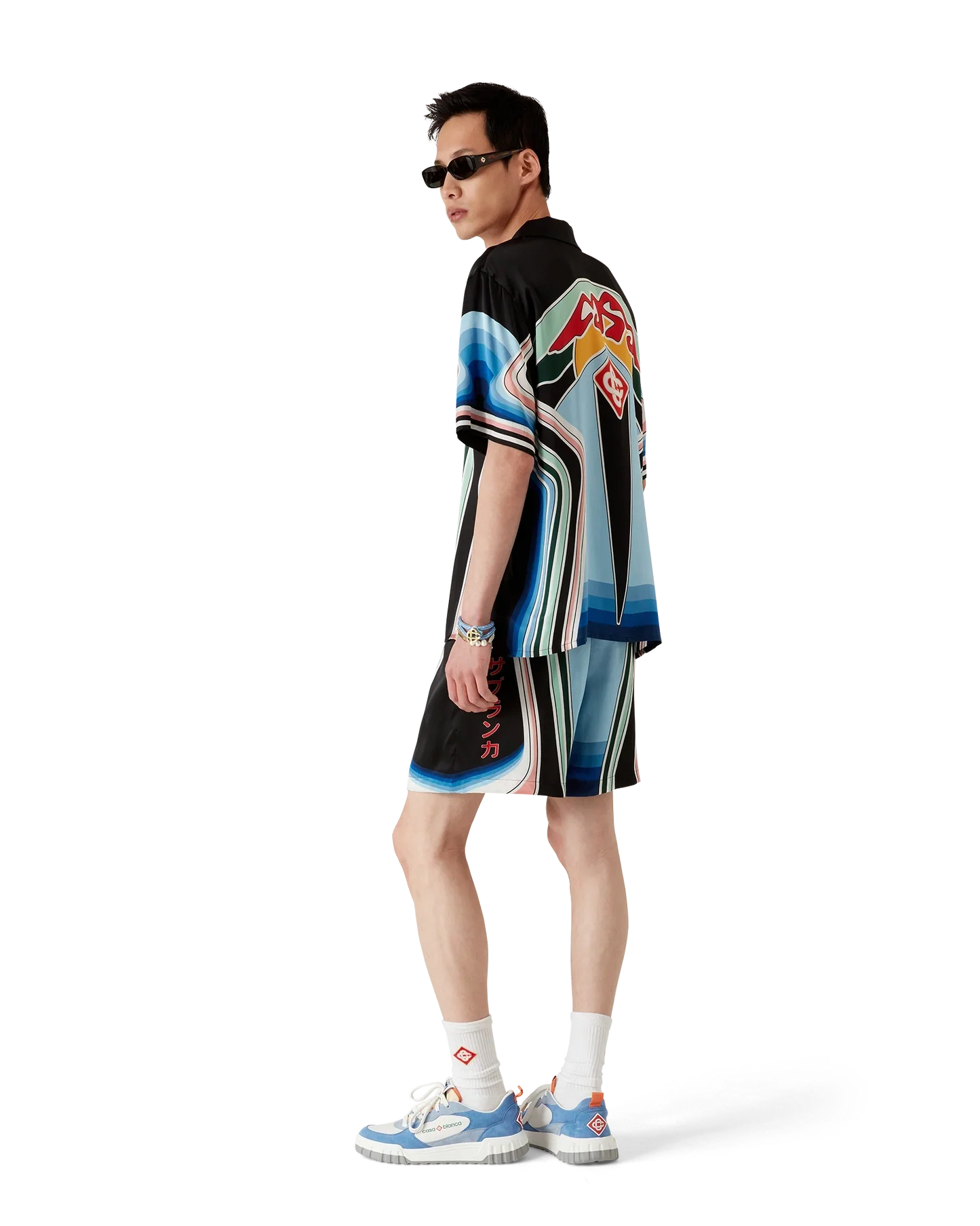 Graphic Mountain Silk Shorts