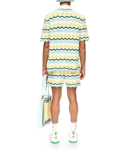 Wavy Short Sleeve Boucle Shirt