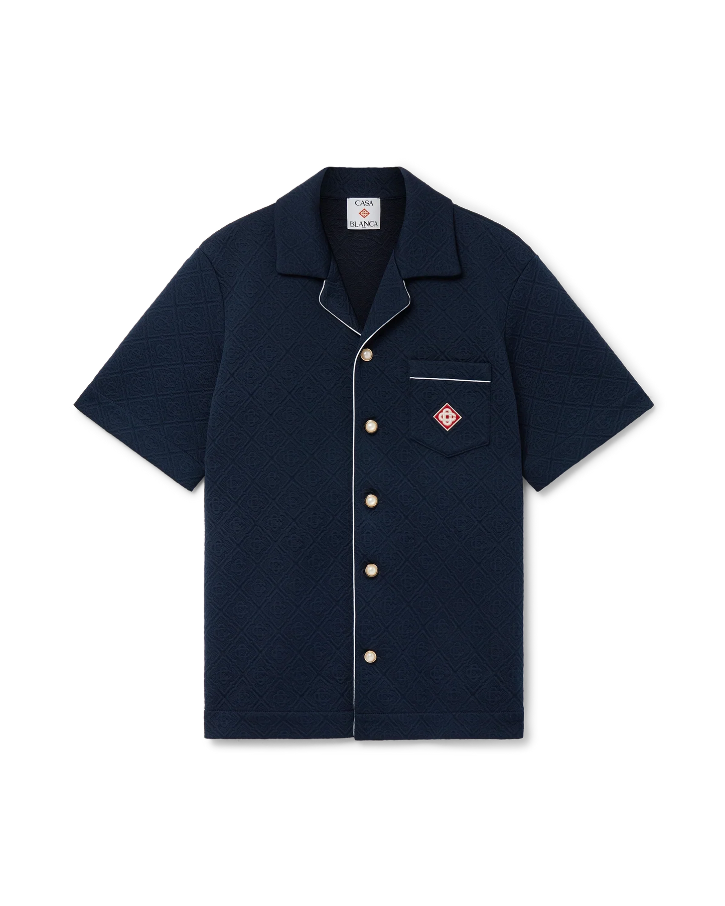 Jacquard Monogram Short Sleeve Shirt
