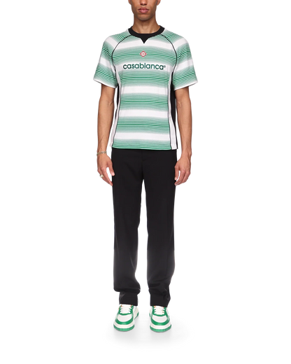 Gradient Stripe Panelled Short Sleeve T-Shirt