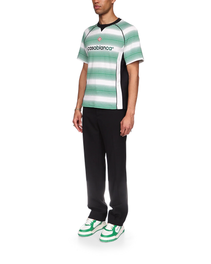 Gradient Stripe Panelled Short Sleeve T-Shirt