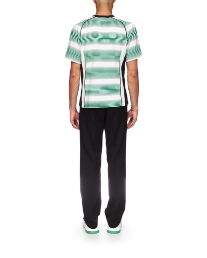 Gradient Stripe Panelled Short Sleeve T-Shirt
