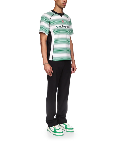 Gradient Stripe Panelled Short Sleeve T-Shirt