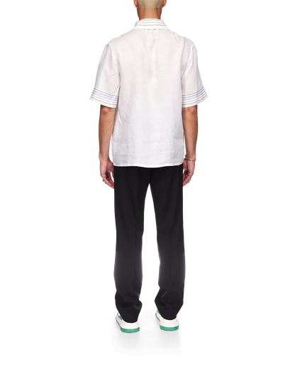 Le Fil De La Musique Short Sleeve Linen Shirt