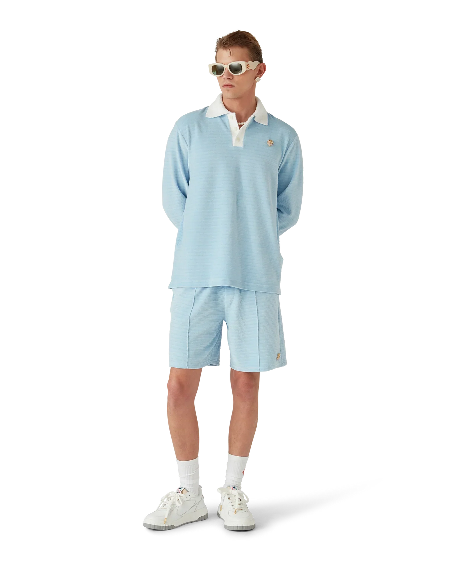 Velour Stripe Polo Shirt