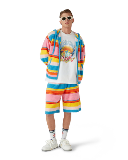 Fluffy Stripe Oversized Shorts