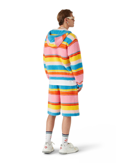 Fluffy Stripe Oversized Shorts