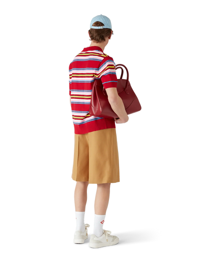 Stripe Oversized Polo Shirt