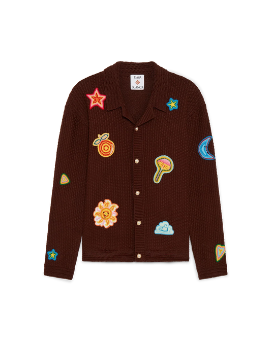 Motif Long Sleeve Crochet Shirt
