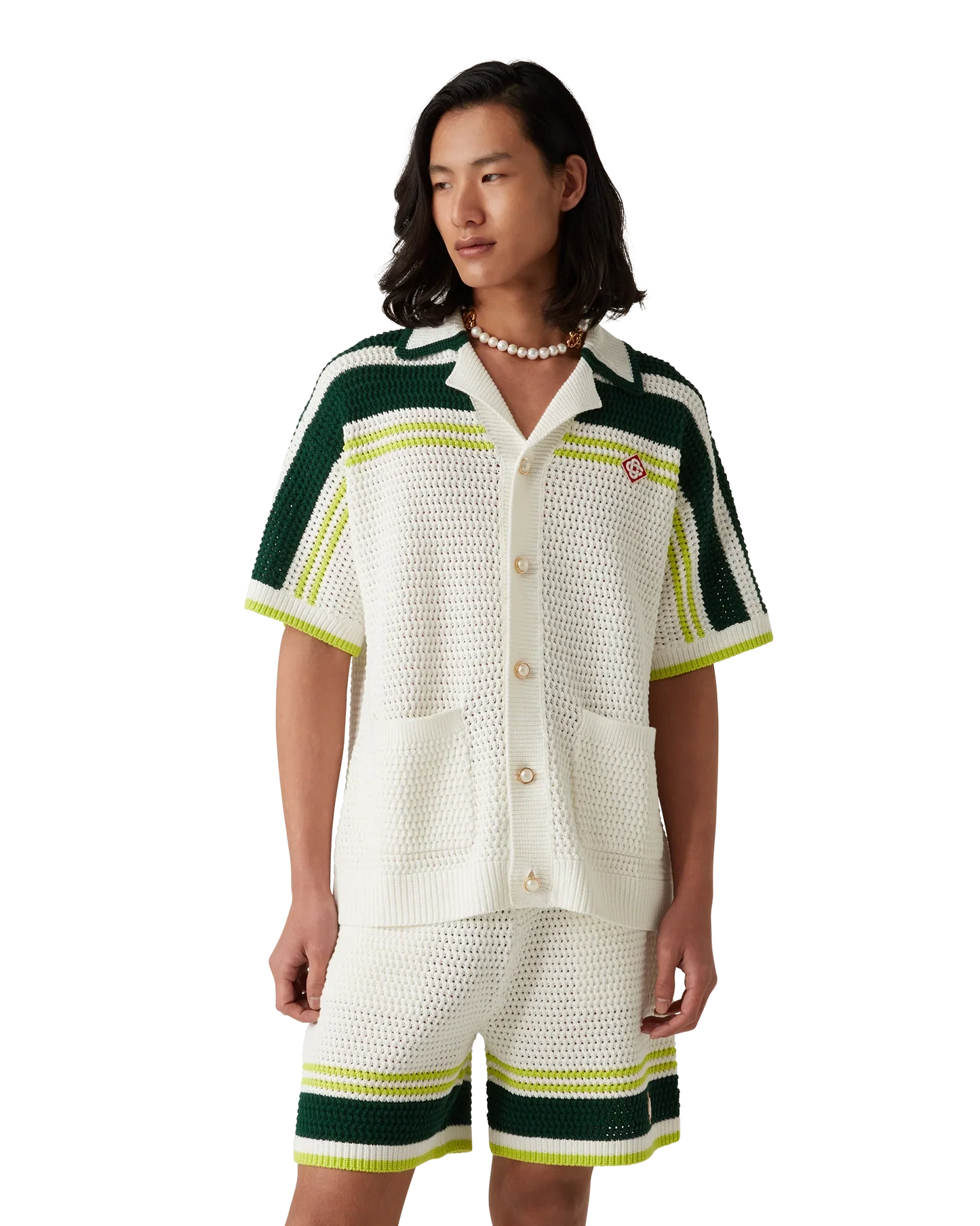 Tennis Short Sleeve Crochet Shirt
