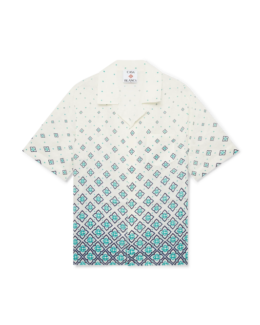 Gradient Monogram Short Sleeve Linen Shirt